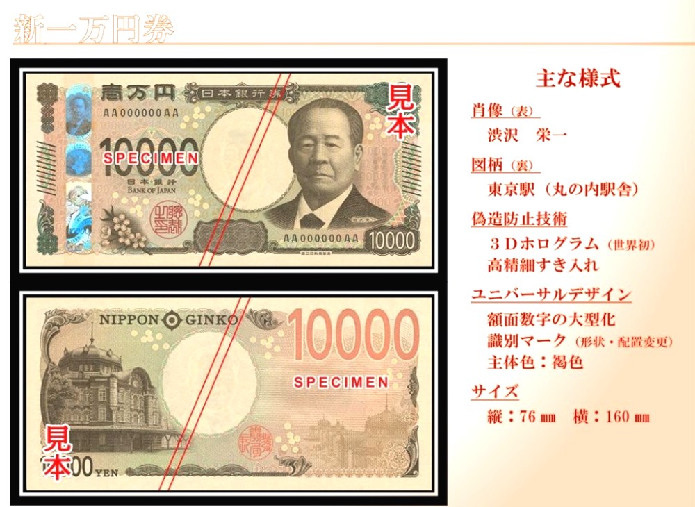 日本新紙鈔最快2024年7月發行 現行版可續用